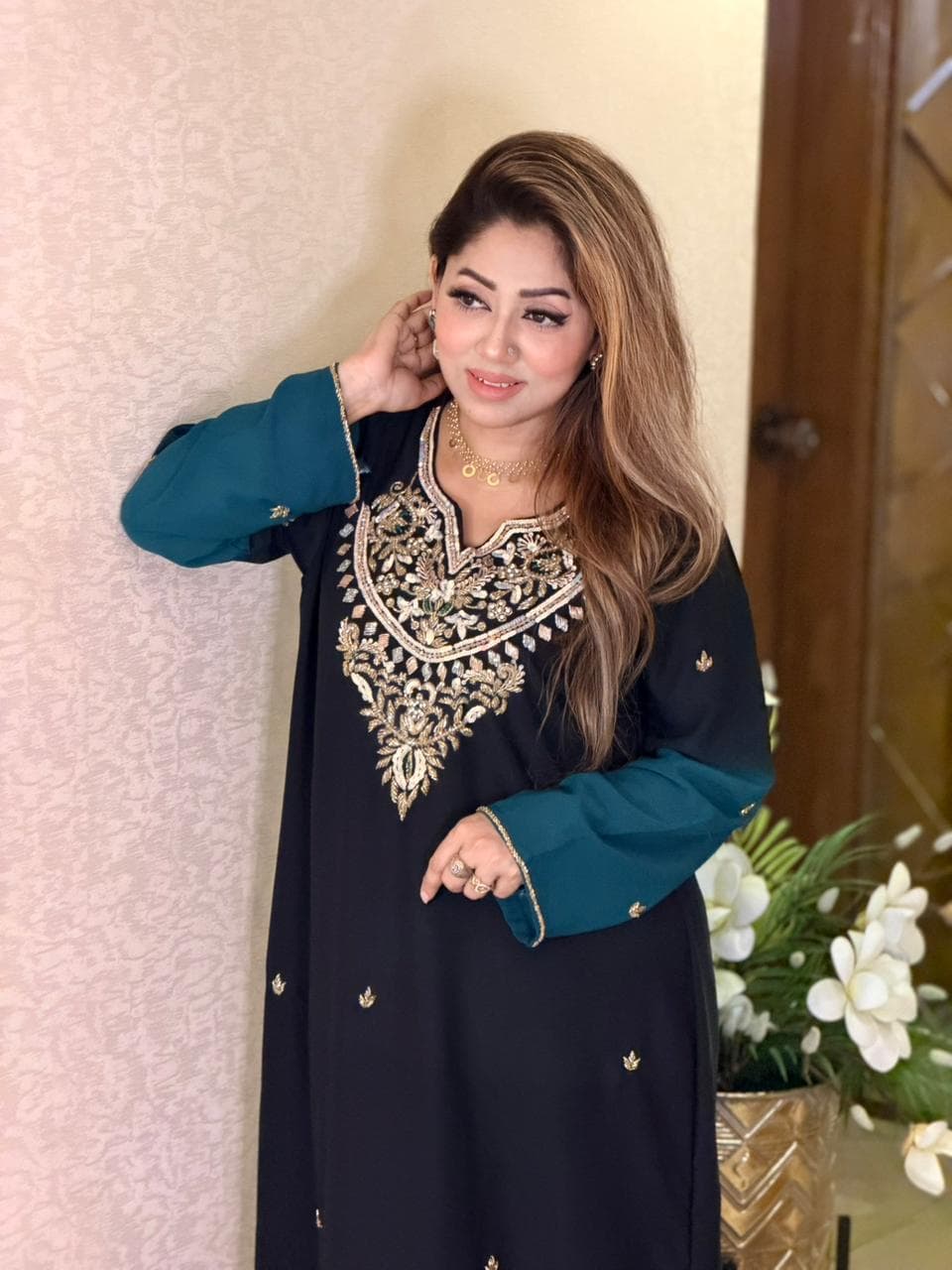 Beautiful 1 Piece Stitched Set - Black ✨ – alternate view