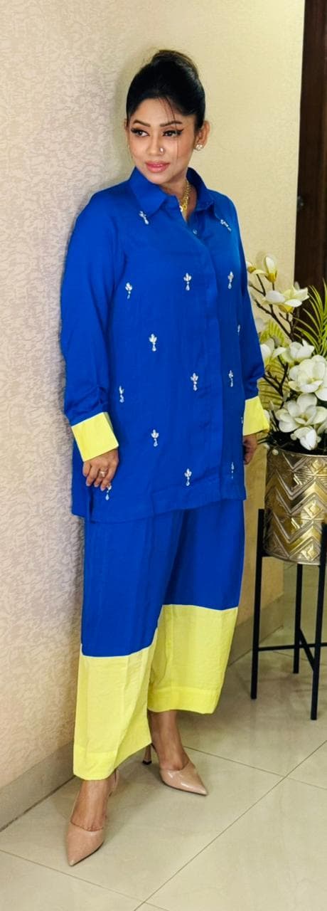 Beautiful 2 Piece Co-Ord Set - Blue ✨ – alternate view