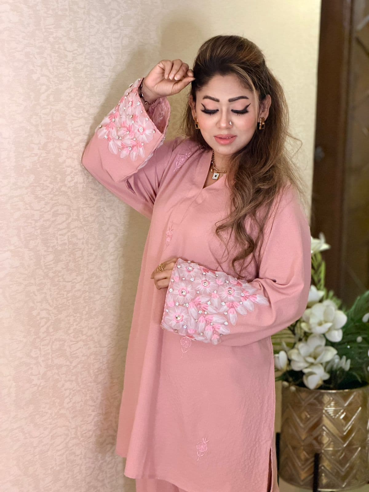 Beautiful 2 Piece Co-Ord Set - Parrot Pink ✨