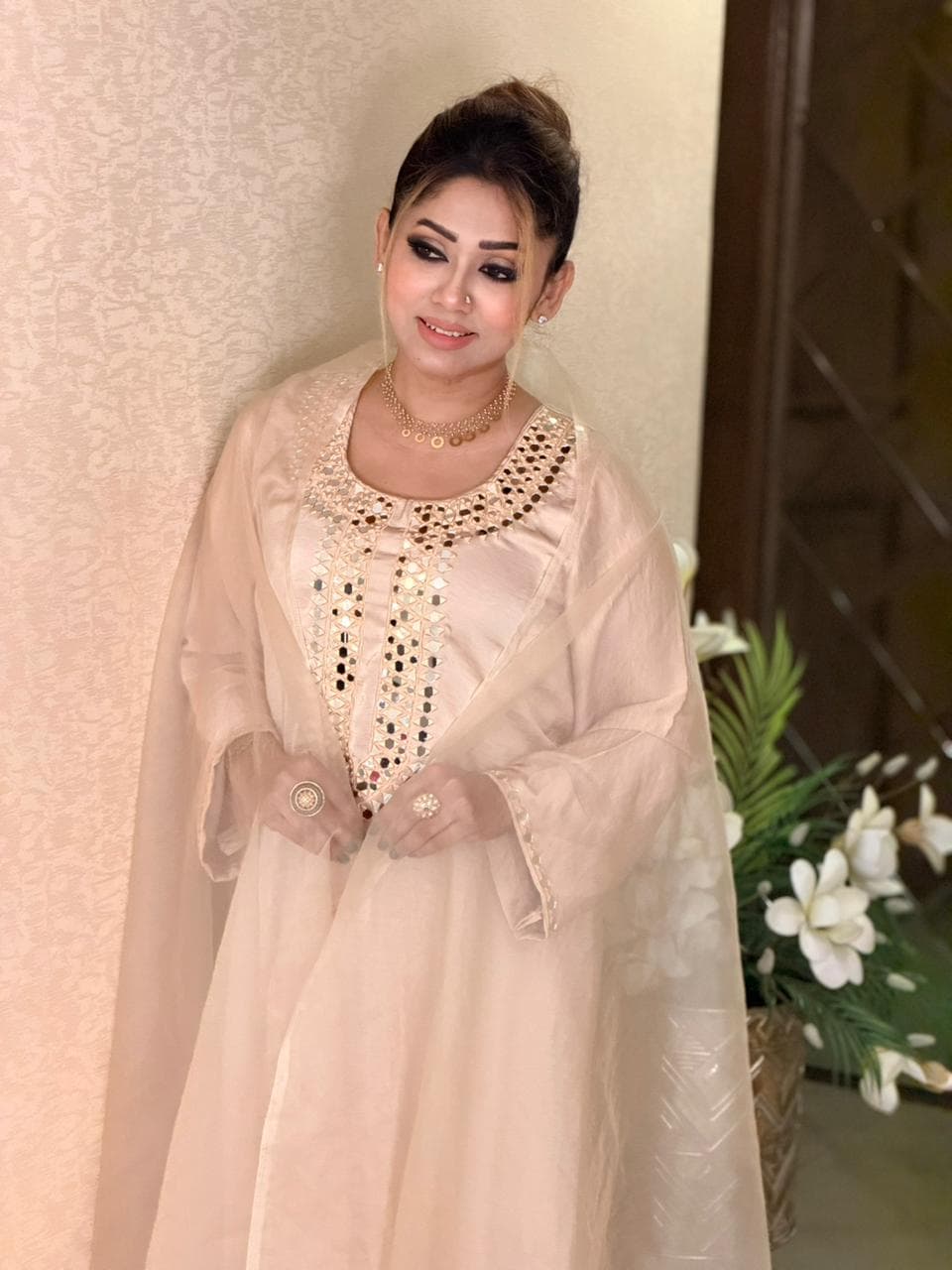 Beautiful 3 Piece Stitched Set - Skin Color ✨ – alternate view